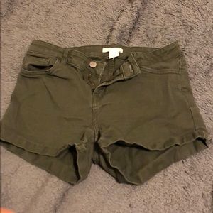 Army green shorts